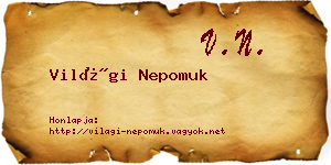 Világi Nepomuk névjegykártya